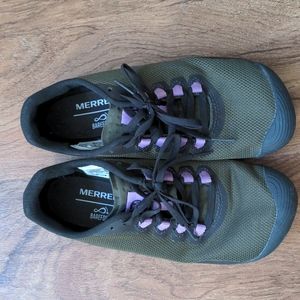 Merrell Vapor Trail Glove shoes size 6 military green and lavender